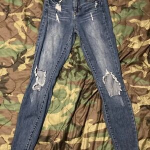 Mudd mid-rise distressed skinny‎ jeans light wash size womens 23/29